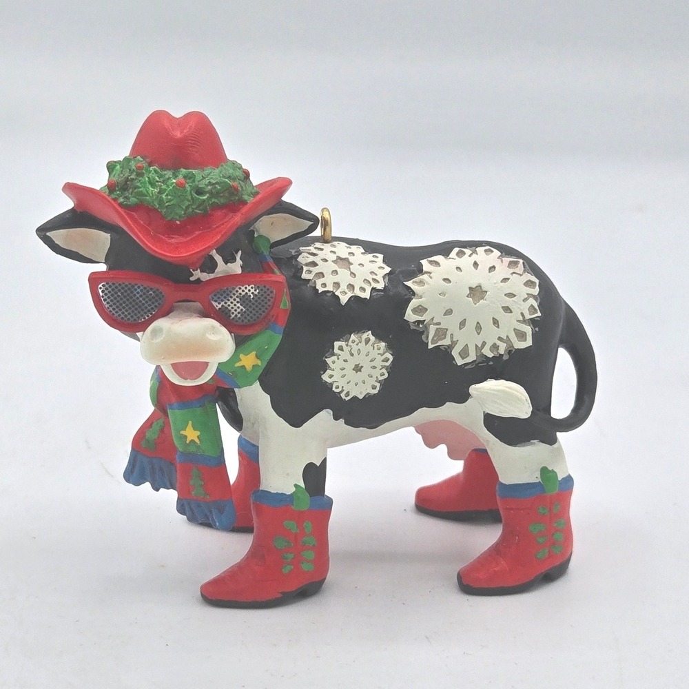 Festive Cow Christmas Ornament/Figurine